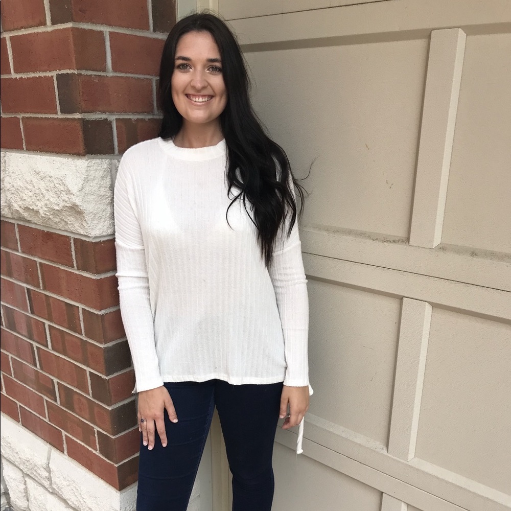 White Grommet Sweater